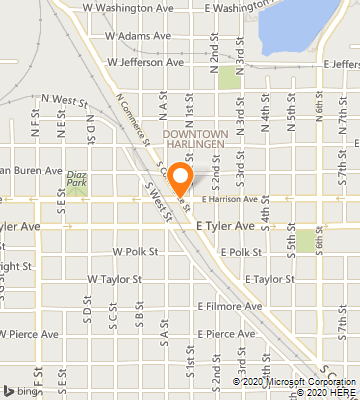 Map of Harlingen, TX