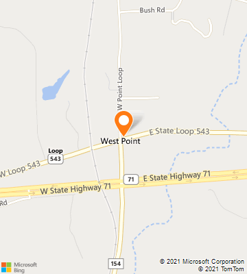 Map of West Point, TX