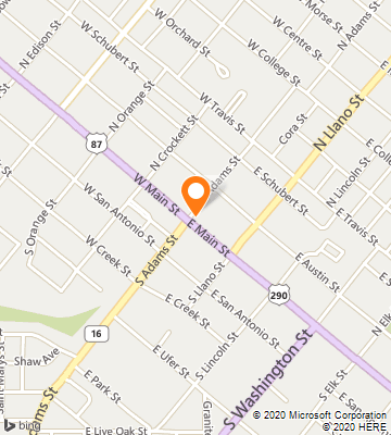 Map of Fredericksburg, TX