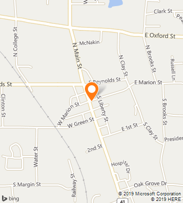 Map of Pontotoc, MS