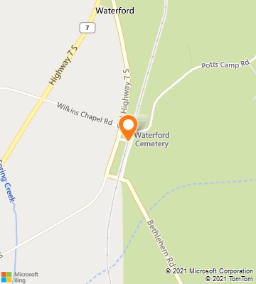 Map of Waterford, MS