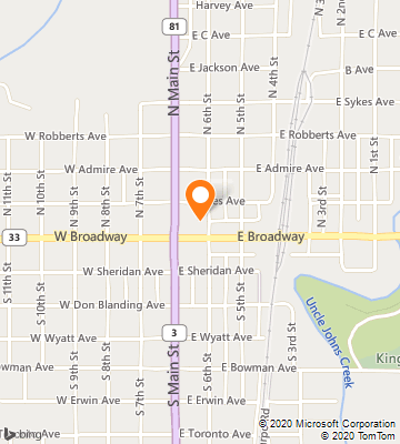 Map of Kingfisher, OK