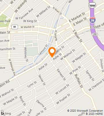 Map of Johnson City, TN