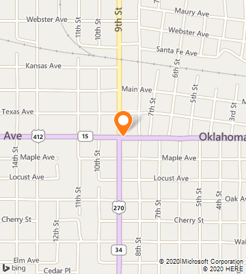 Map of Woodward, OK