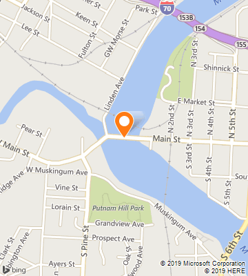 Map of Zanesville, OH