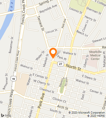 Map of Meadville, PA