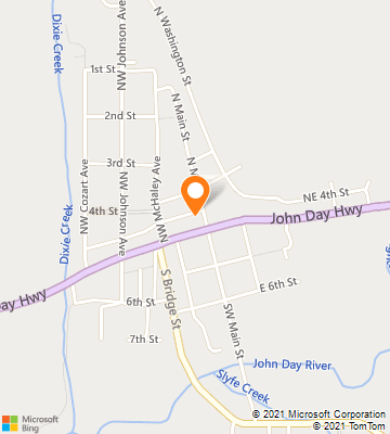 Map of Prairie City, OR